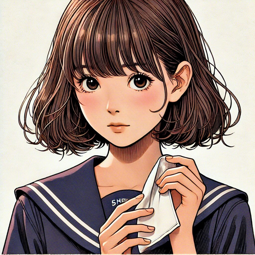 ハンカチでサッと吹いてしまう女子