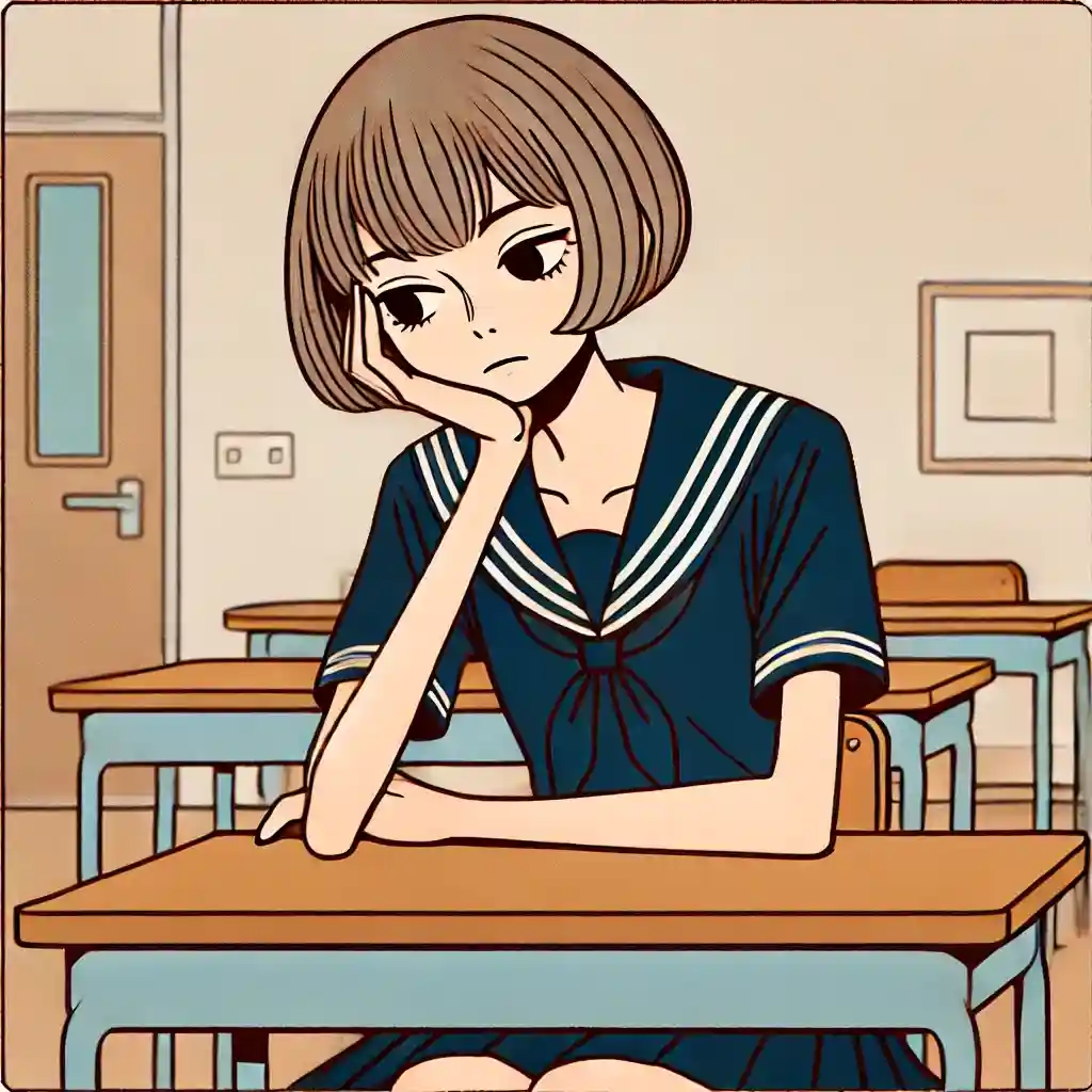 悩んでいる女子