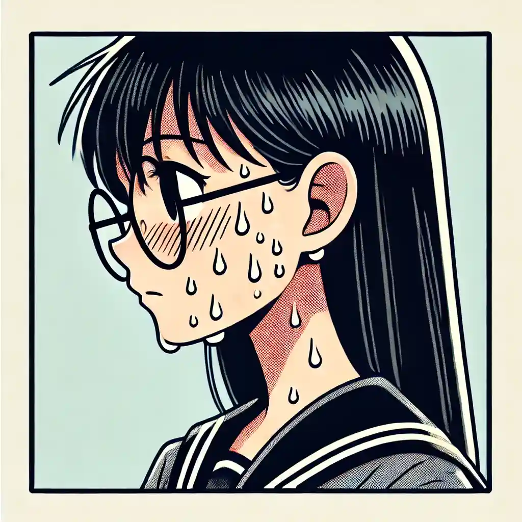 大汗の中学生女子