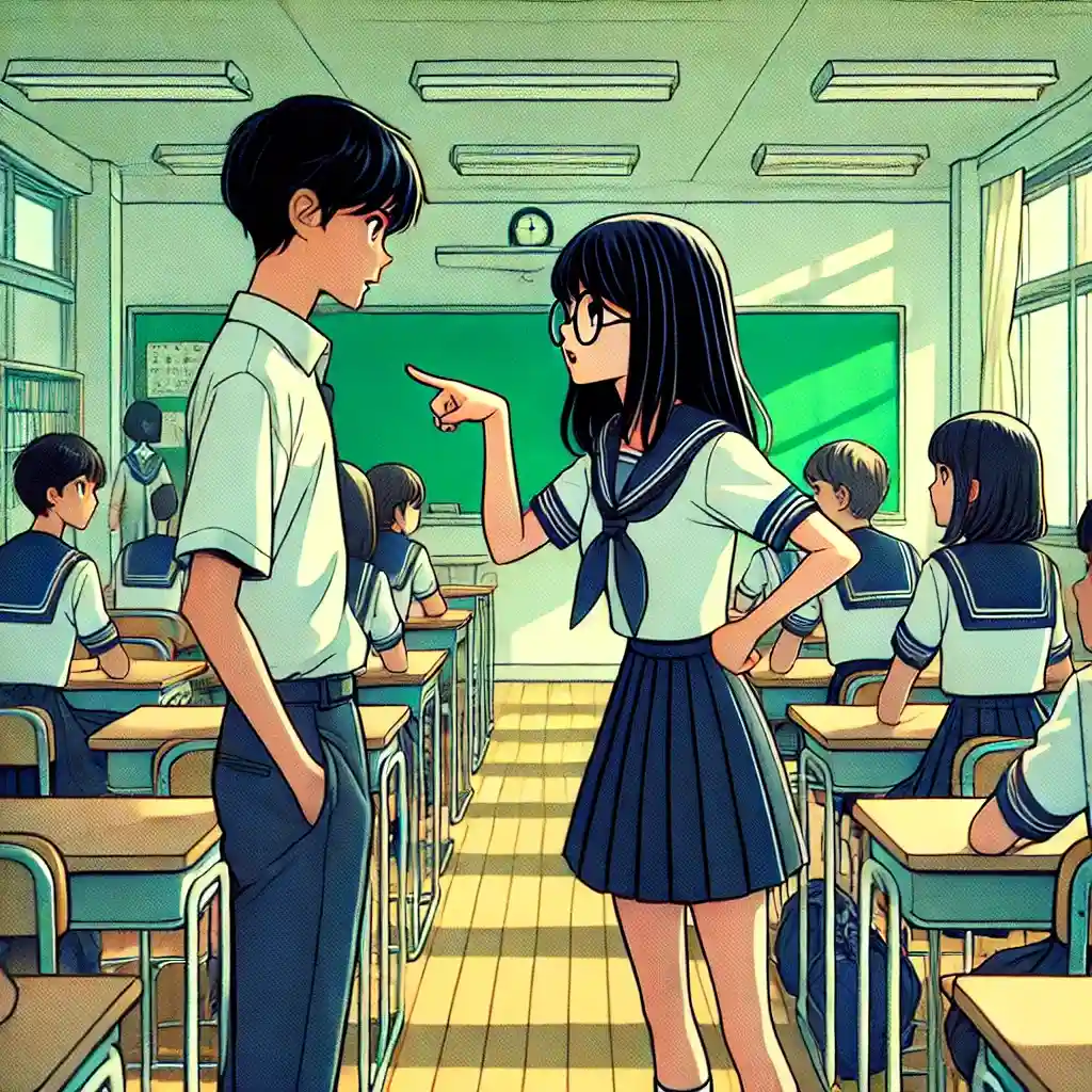 言い争う中学生女子