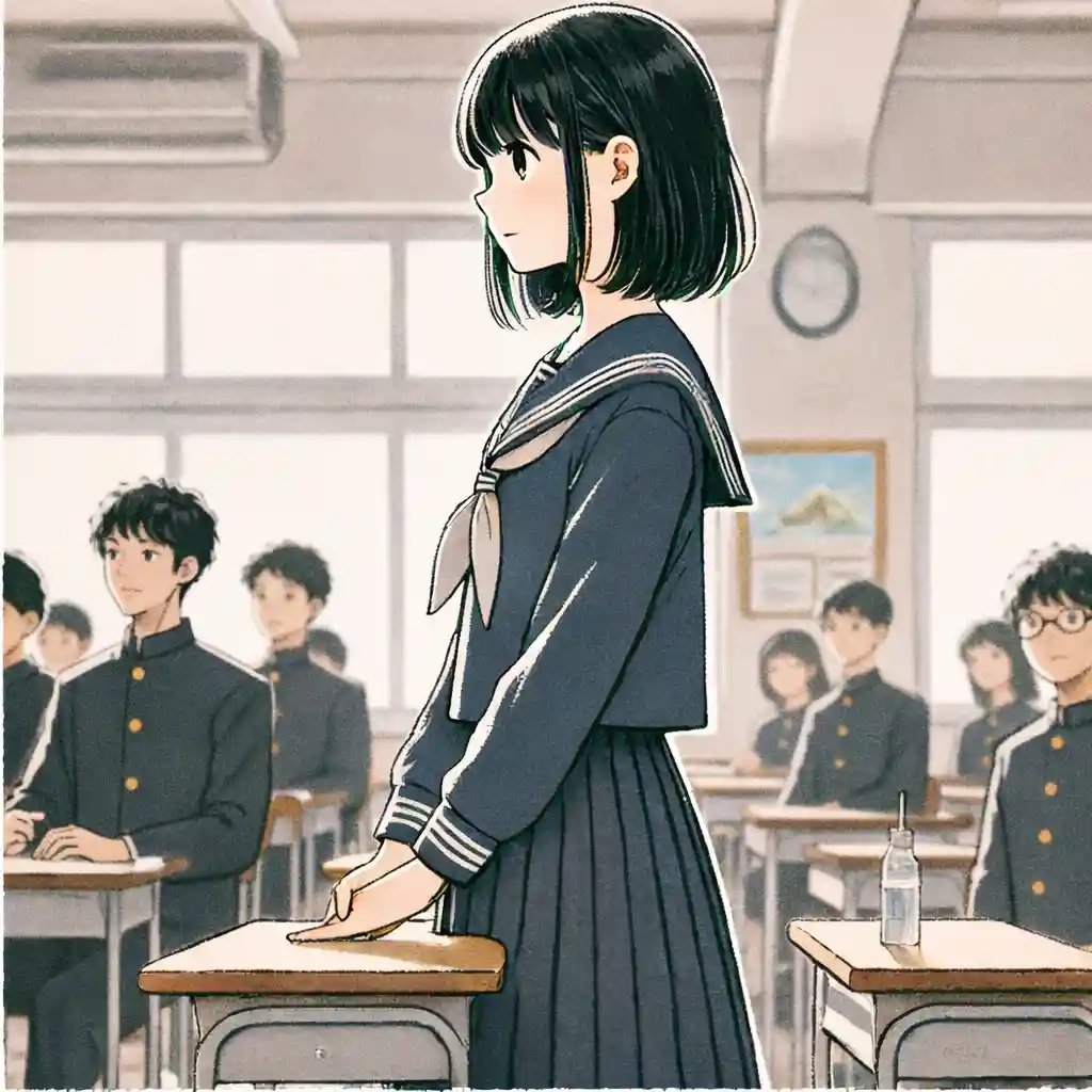 自己紹介している女子