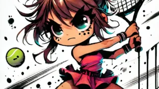 テニス部で張り切るイメージ女子