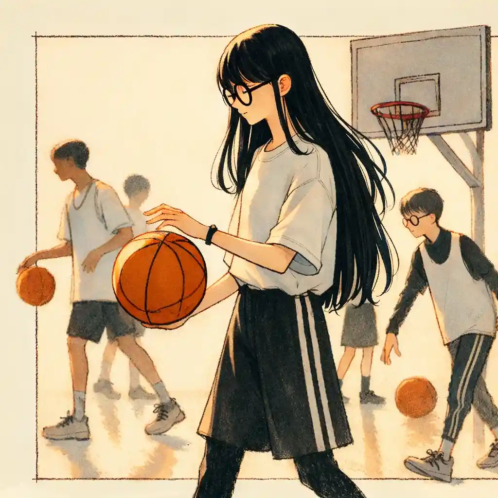 部活をしている女子