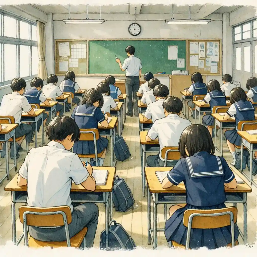 テスト期間の教室