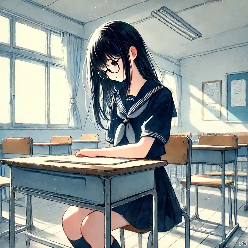 ワークが終わらない女子