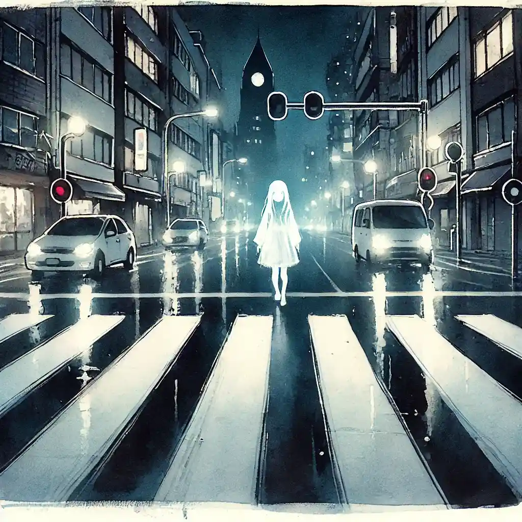 交差点を渡る幽霊