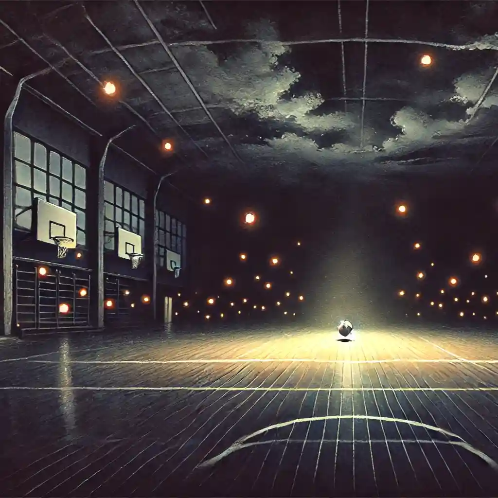 誰もいない体育館でボールの音