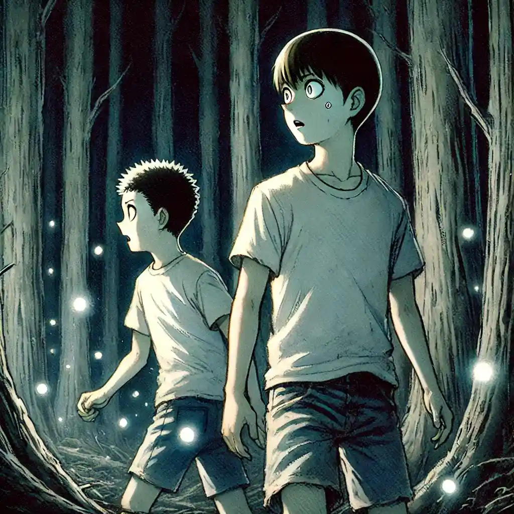 肝試し中の男子