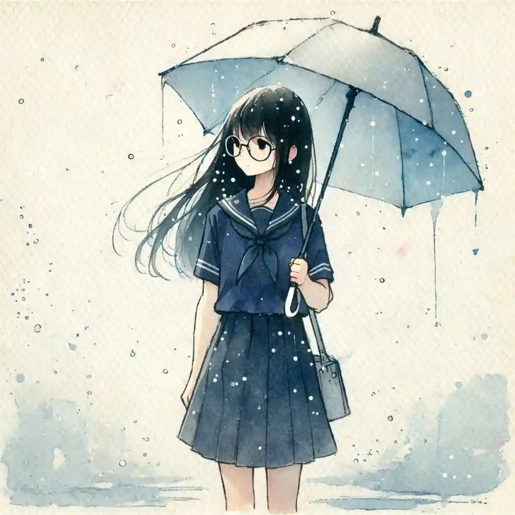 登校中女子