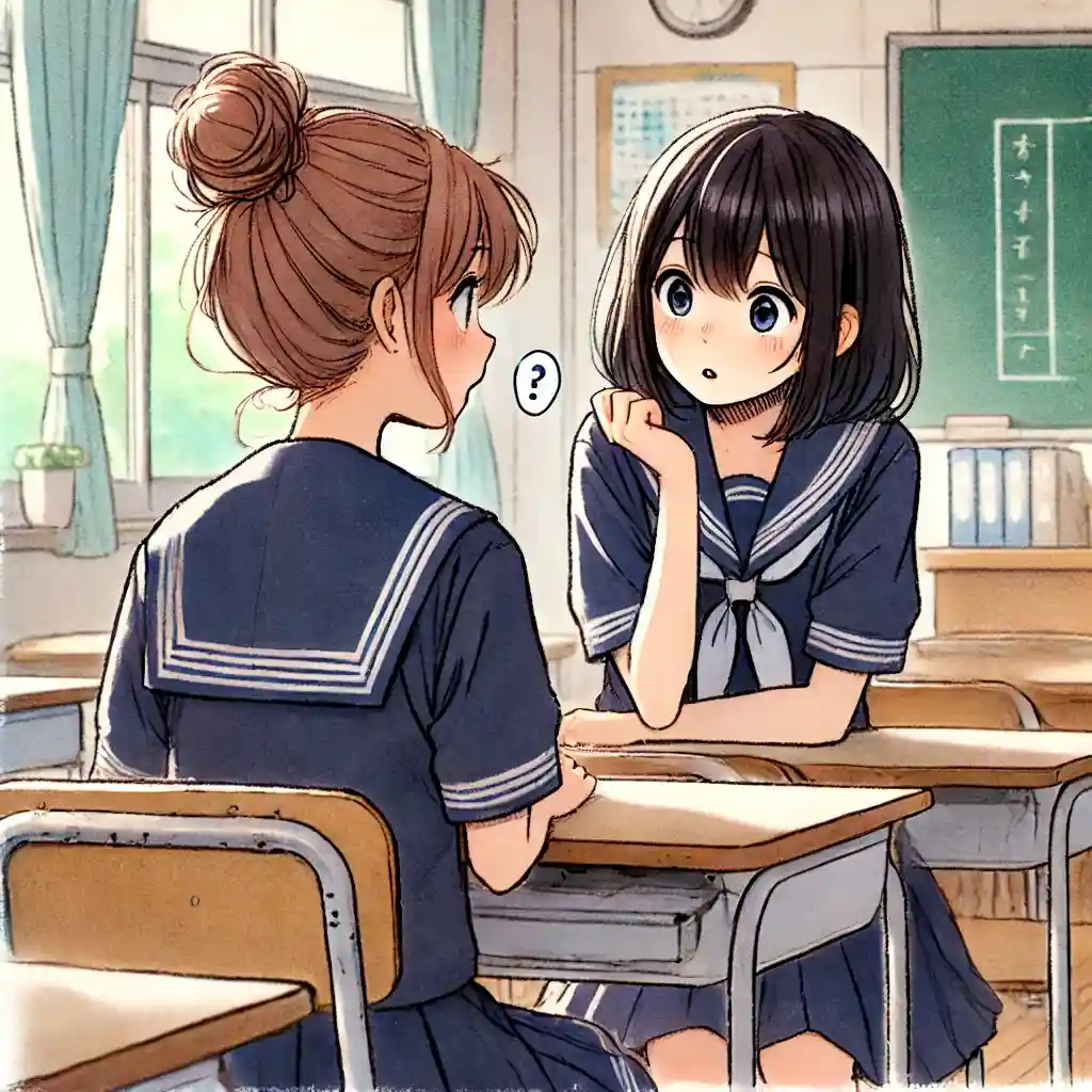 友達と話をしている女子
