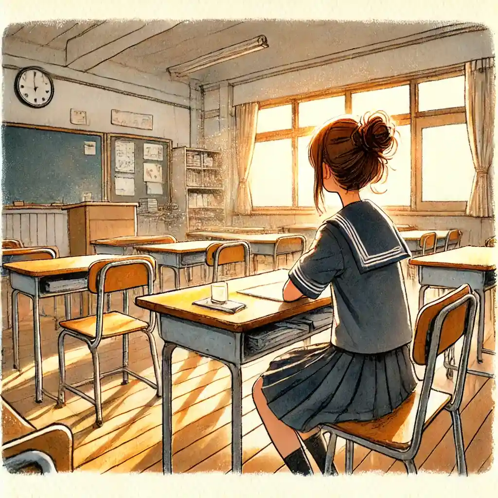 教室に一人でいる女子