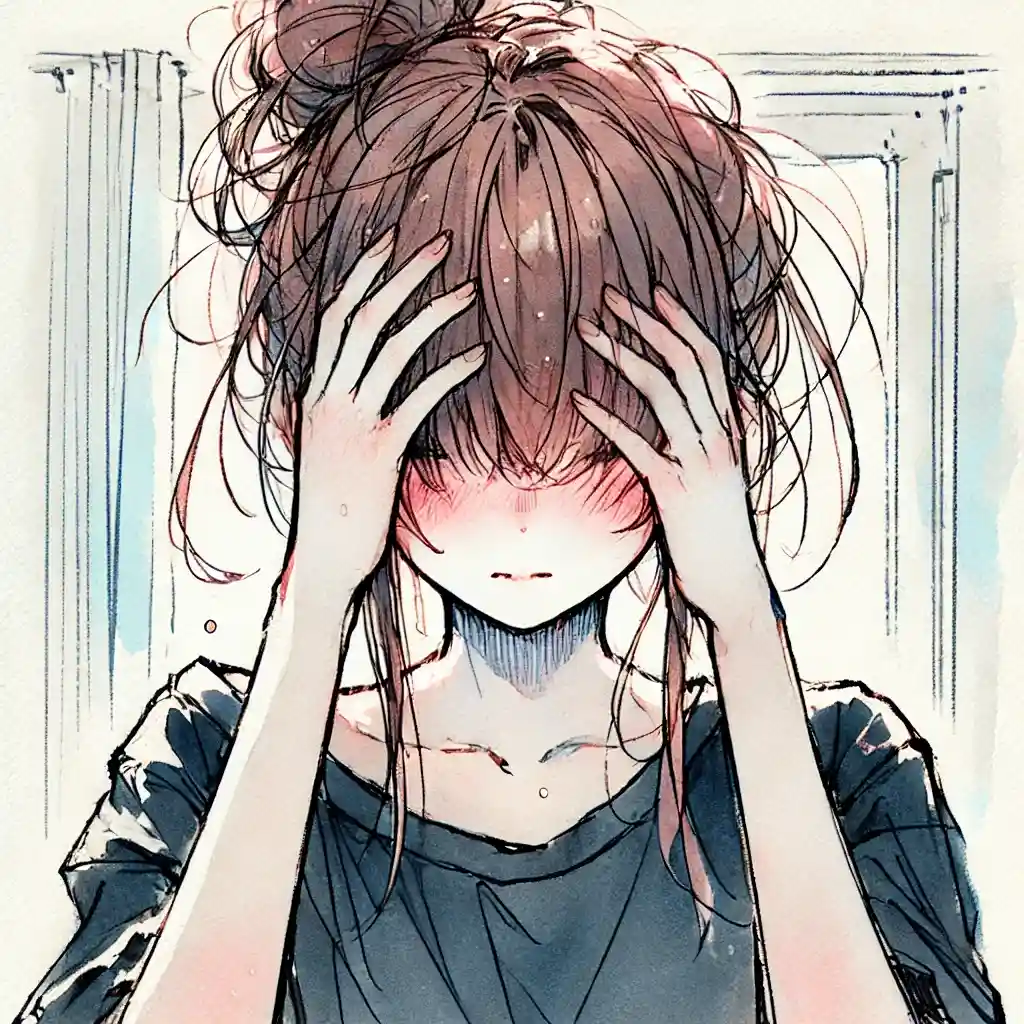 失敗に気づく女子