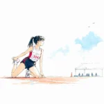 大会前にストレッチ