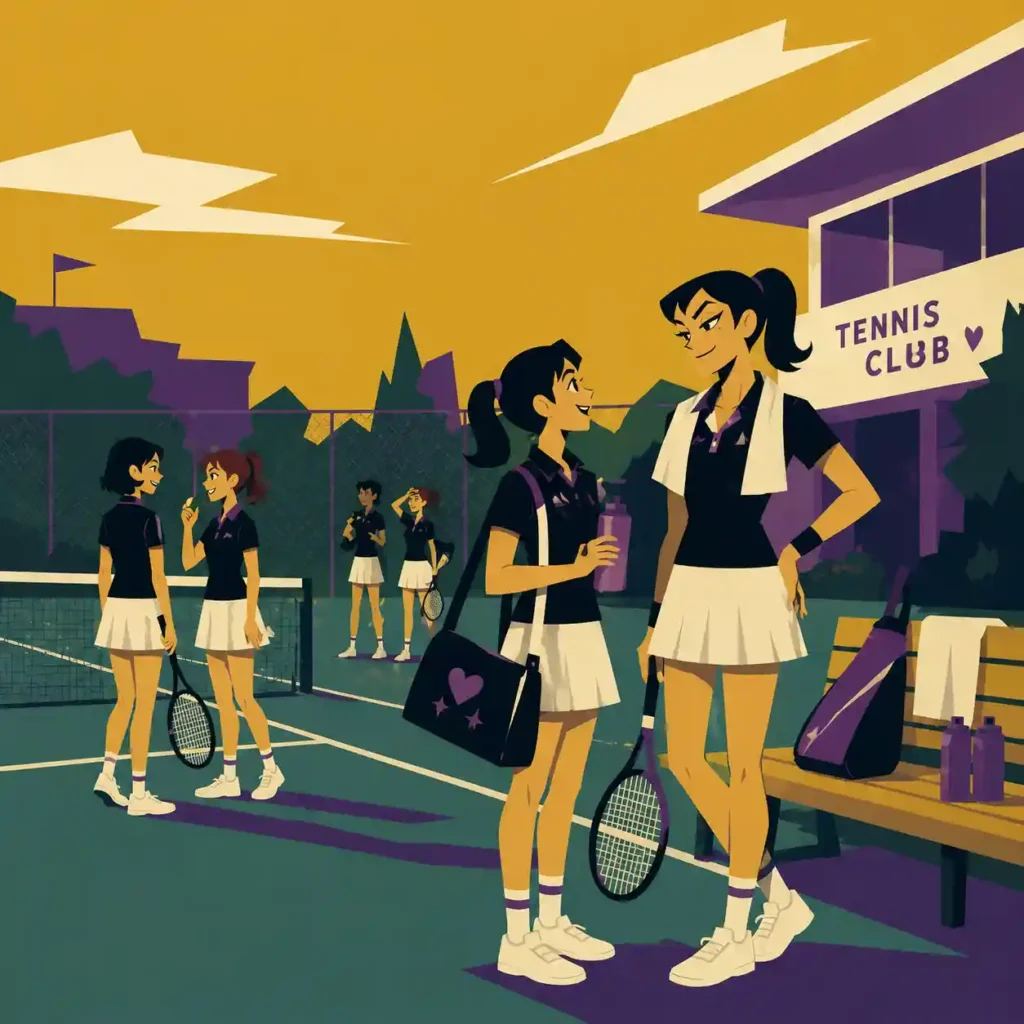 先輩とうまくいっている女子テニス部