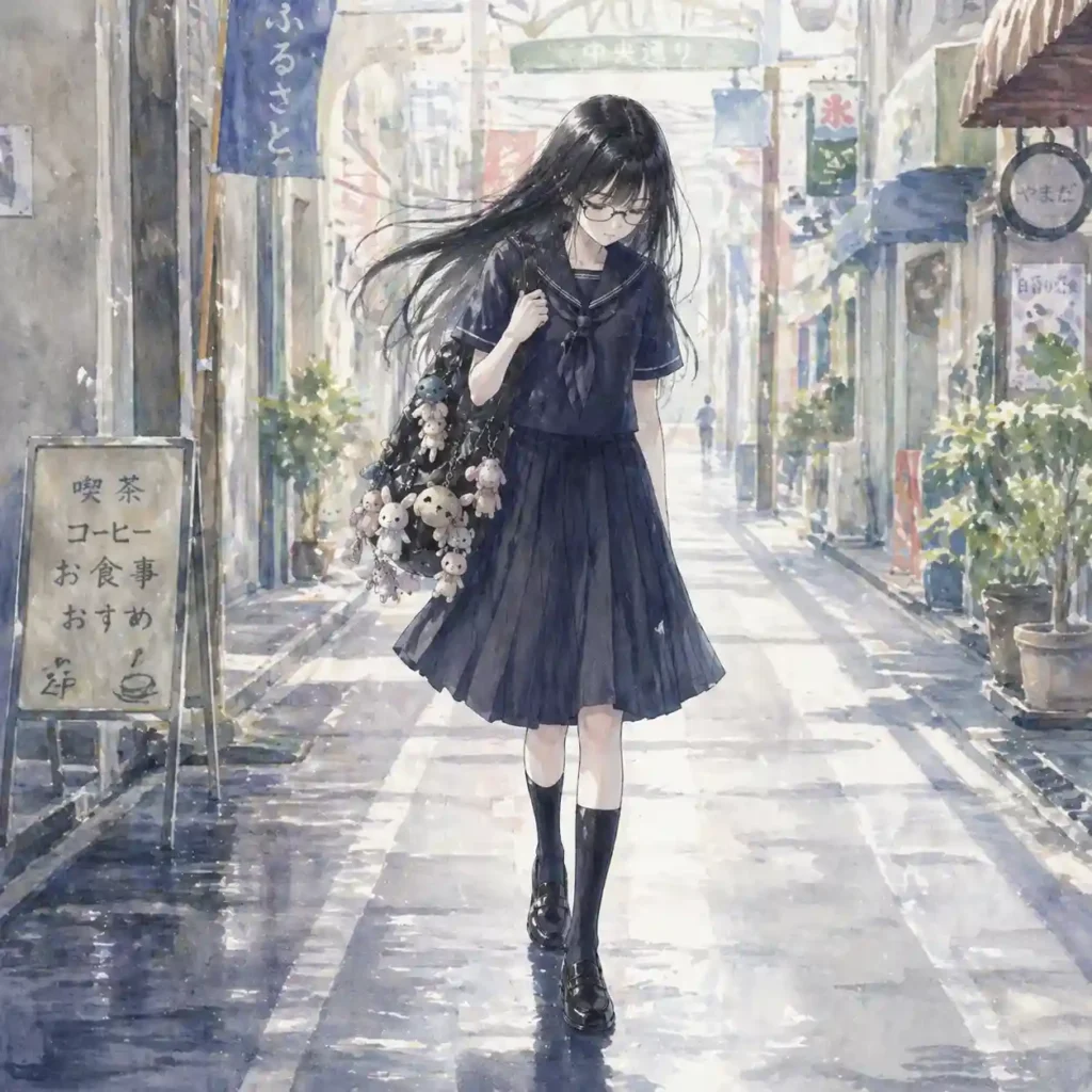 一人で帰る女子