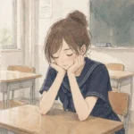 部活の目標を考えている女子