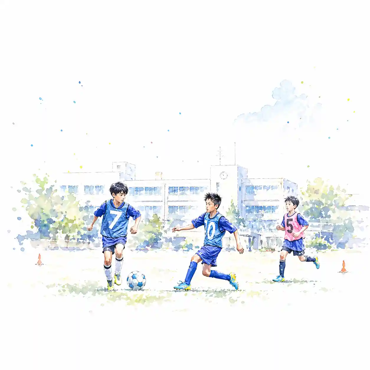 部活ノートを読み返して自分の成長を確認する中学生