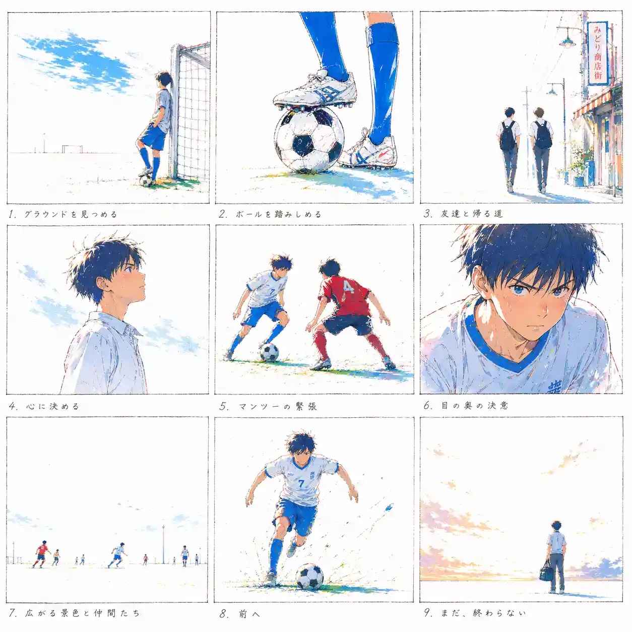 部活ノートの一ページに目標と振り返りを書く中学生