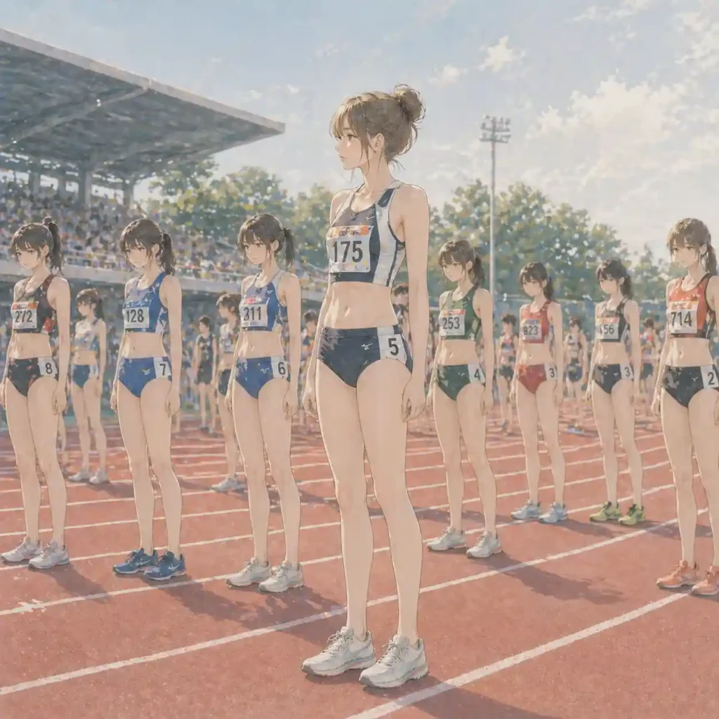 スタートラインに立つ女子