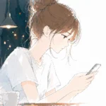 メッセージを作っている女子