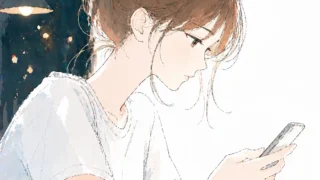 メッセージを作っている女子