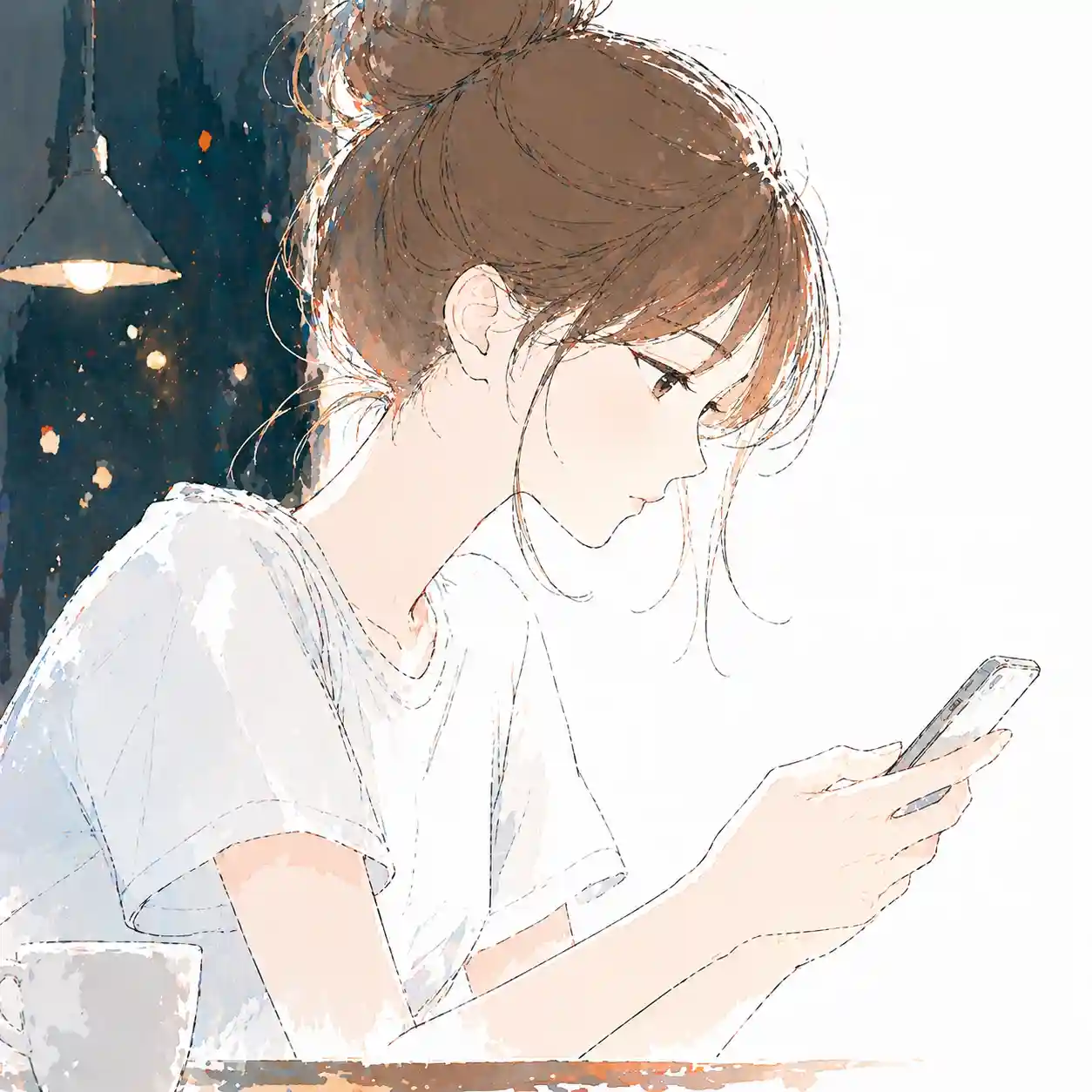 メッセージを作っている女子