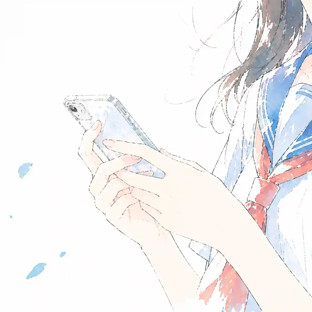 メッセージを送っている女子