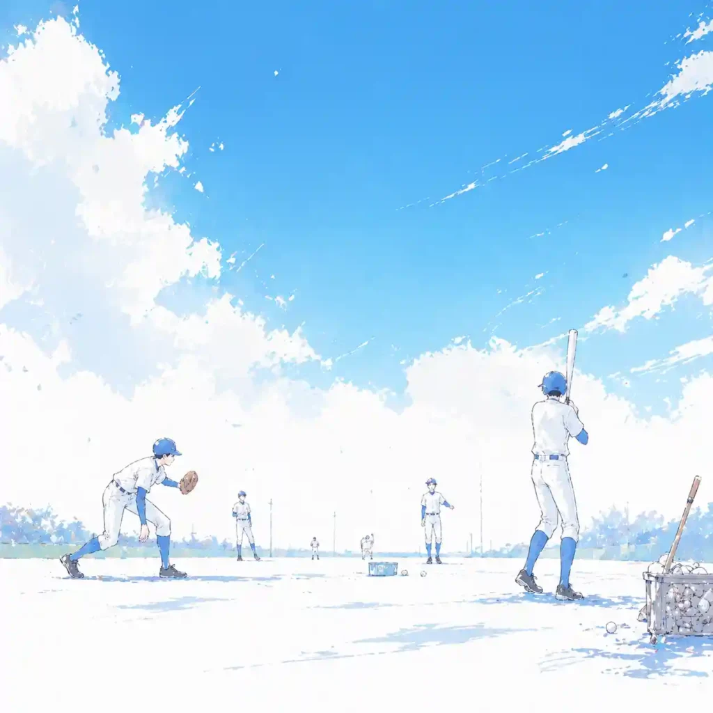 野球部　練習中