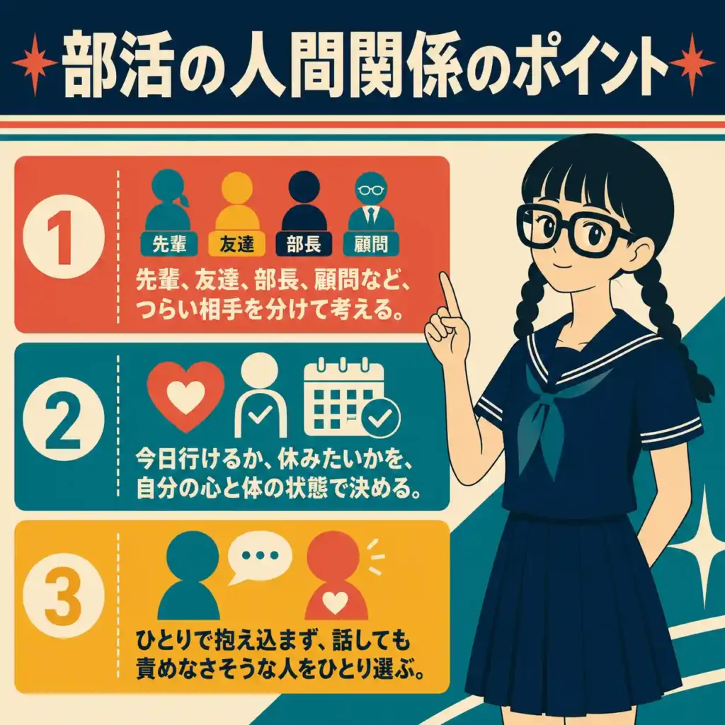 部活の人間関係についてのインフォグラフィック