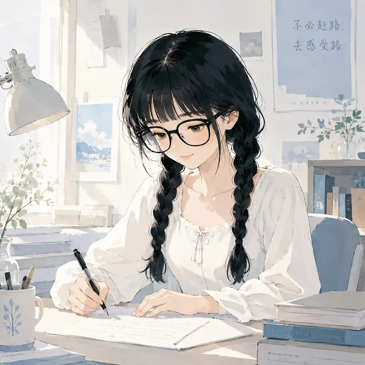 GPTの文章を書き直す女子