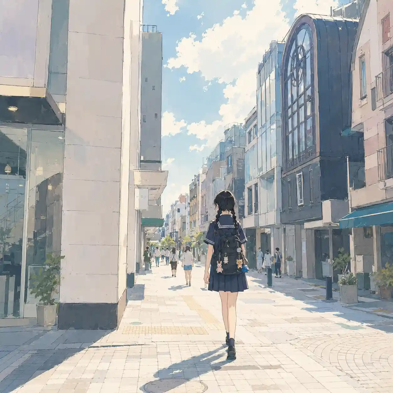 通学路を一人帰る女子