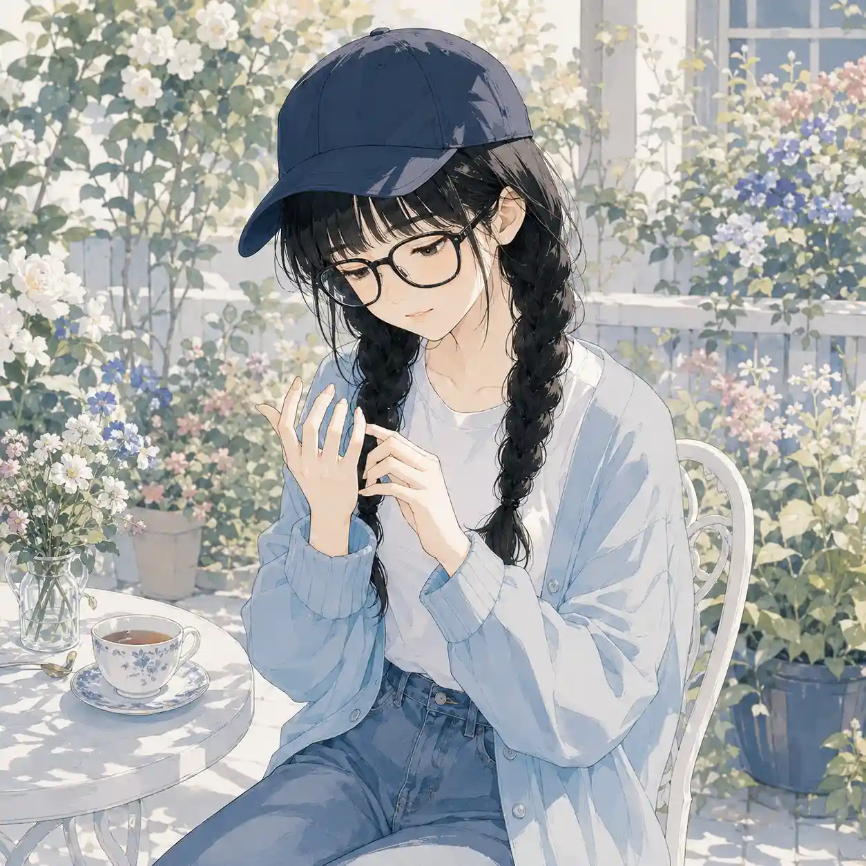 爪の点検をする女子