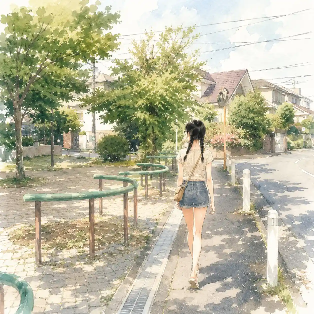 気分転換に散歩する女子