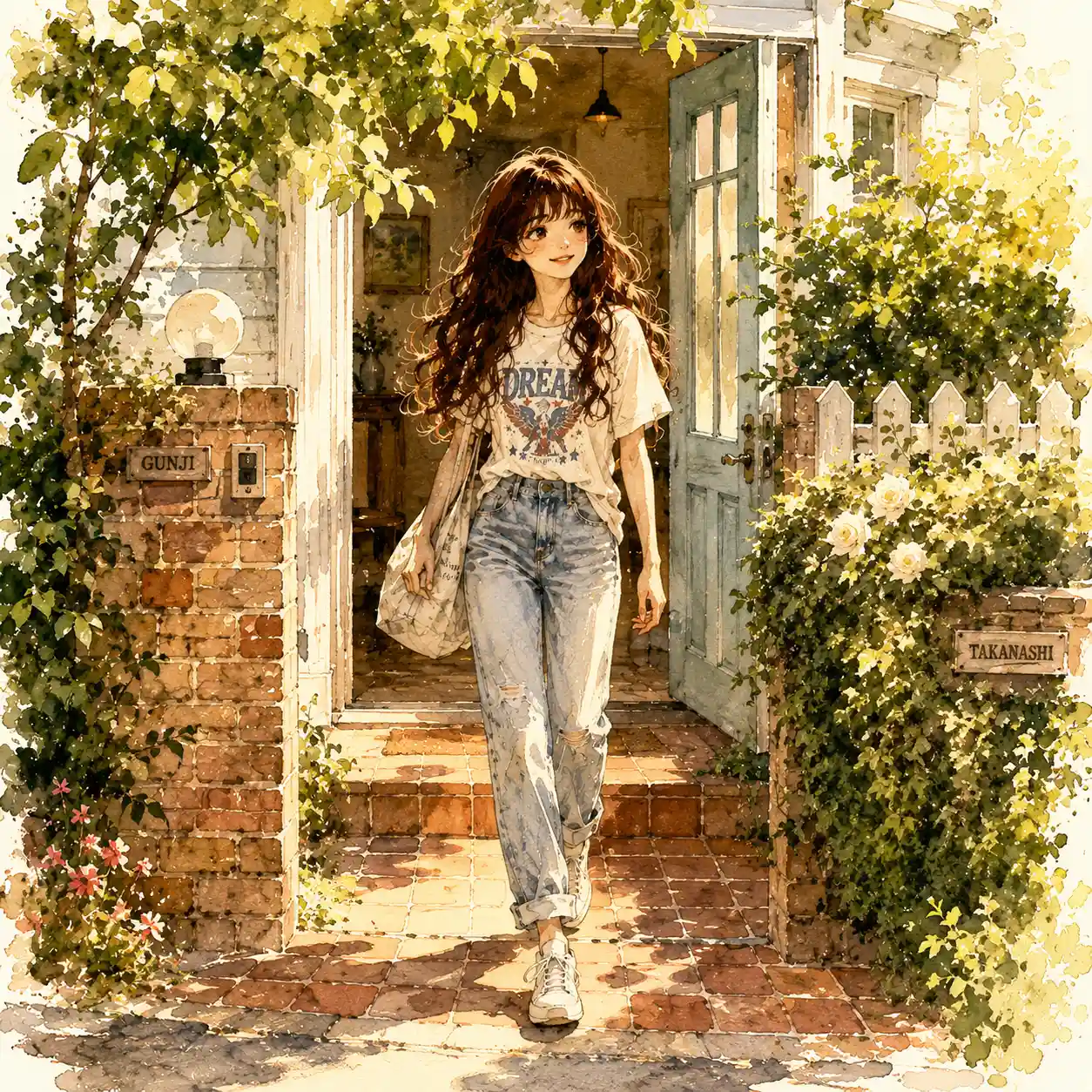 気分転換の散歩に出る女子