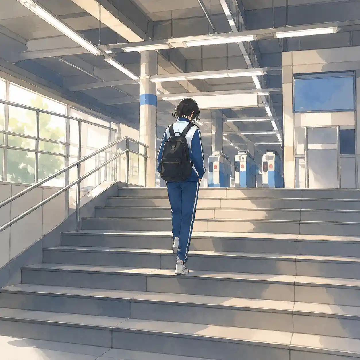 いやいや大会に向かう女子