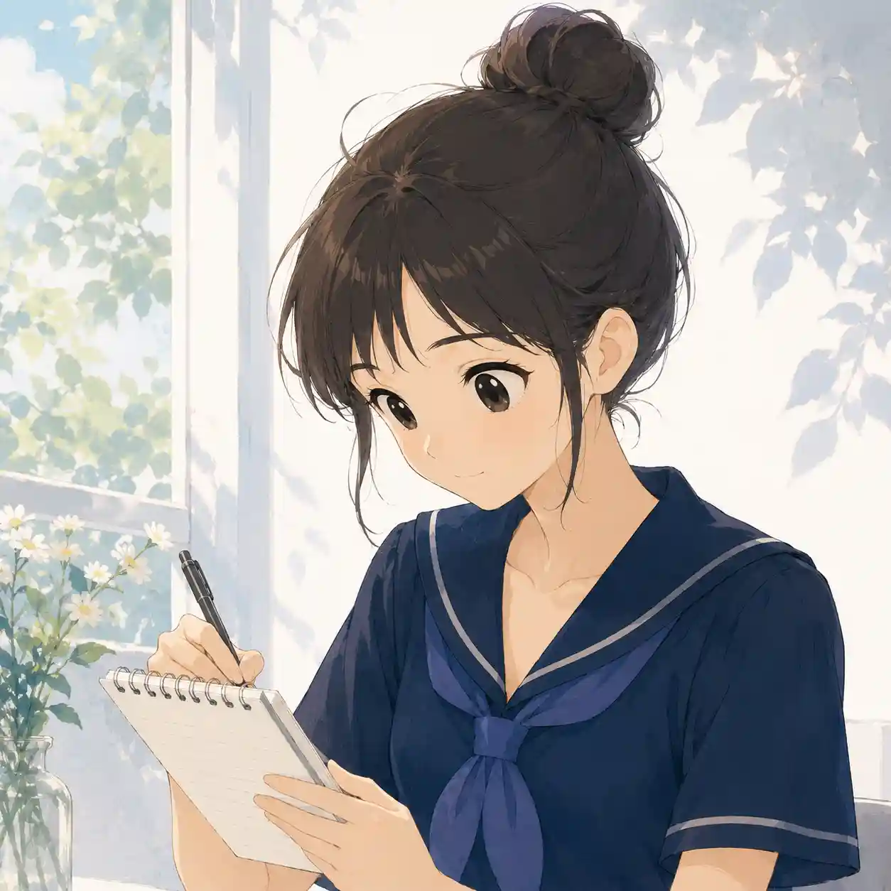 メモっている女子