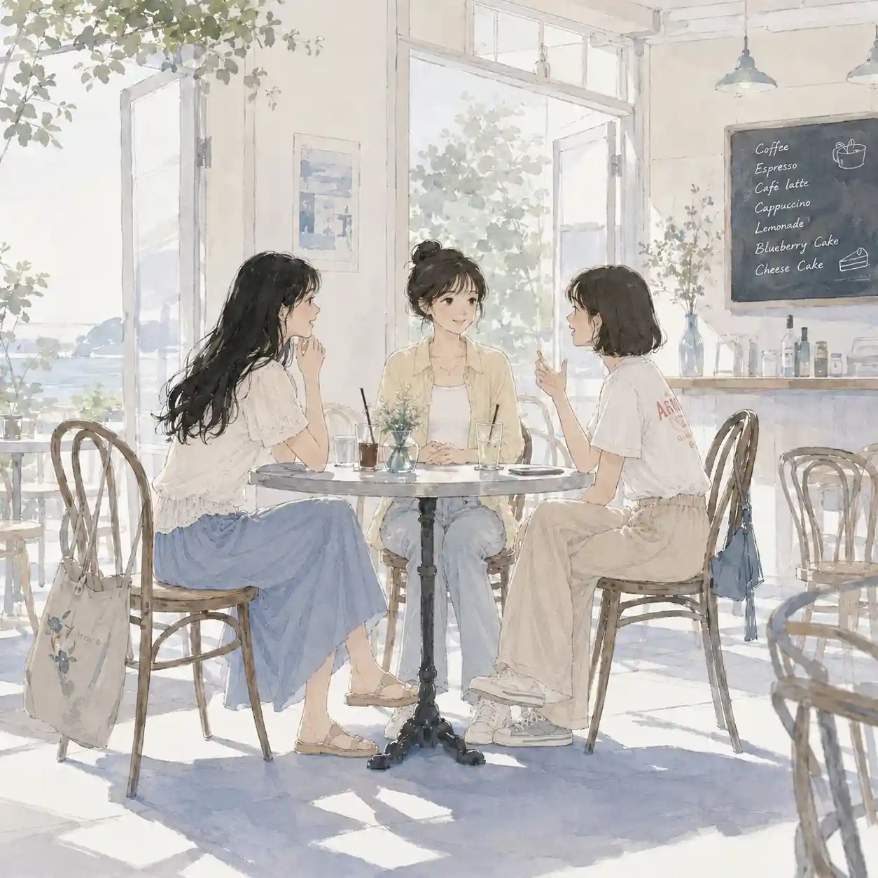 うなづいている役割の女子