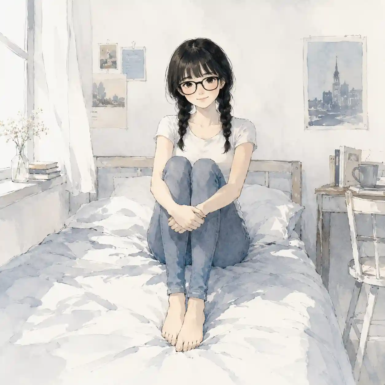 スリムな体型の女子