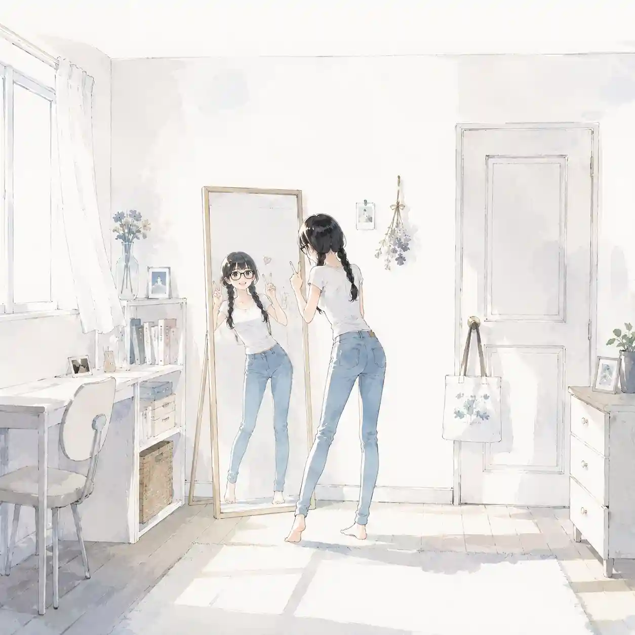 ふざけてポーズの女子 