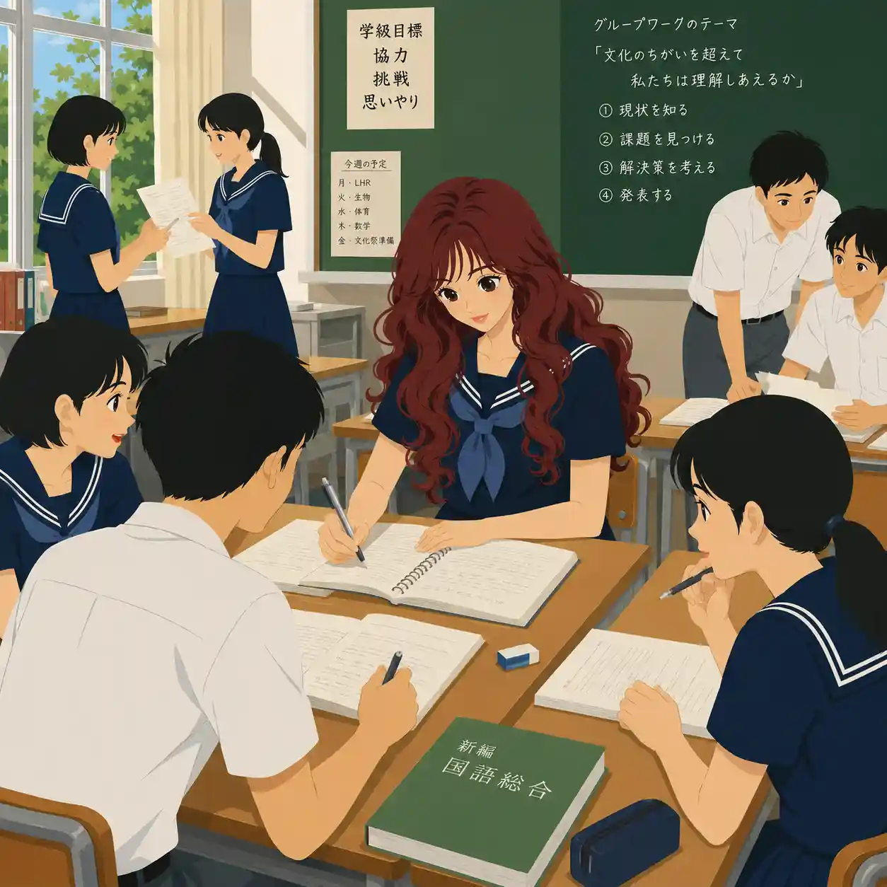 メモ取り役の女子