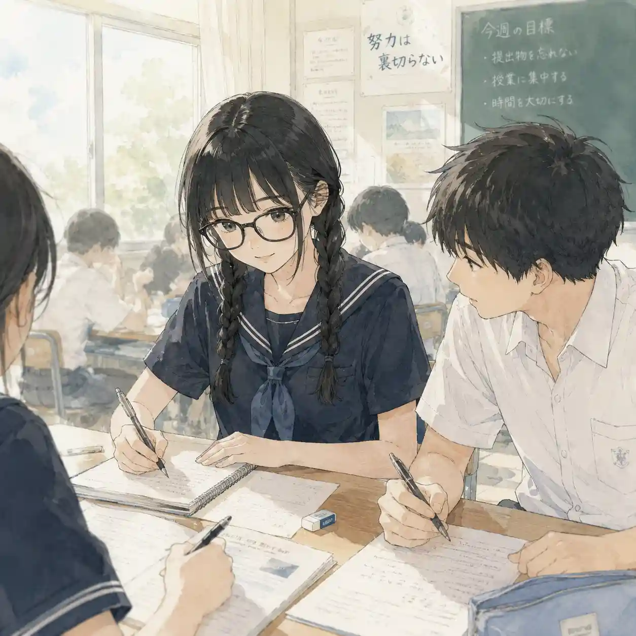 一生懸命一生懸命メモを取る女子