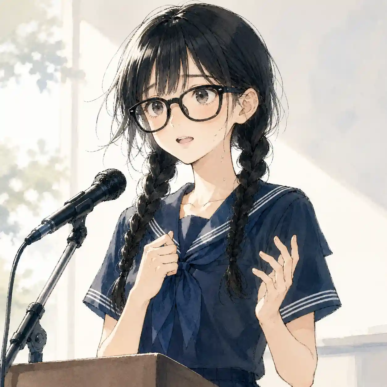 発表中　上がっている女子