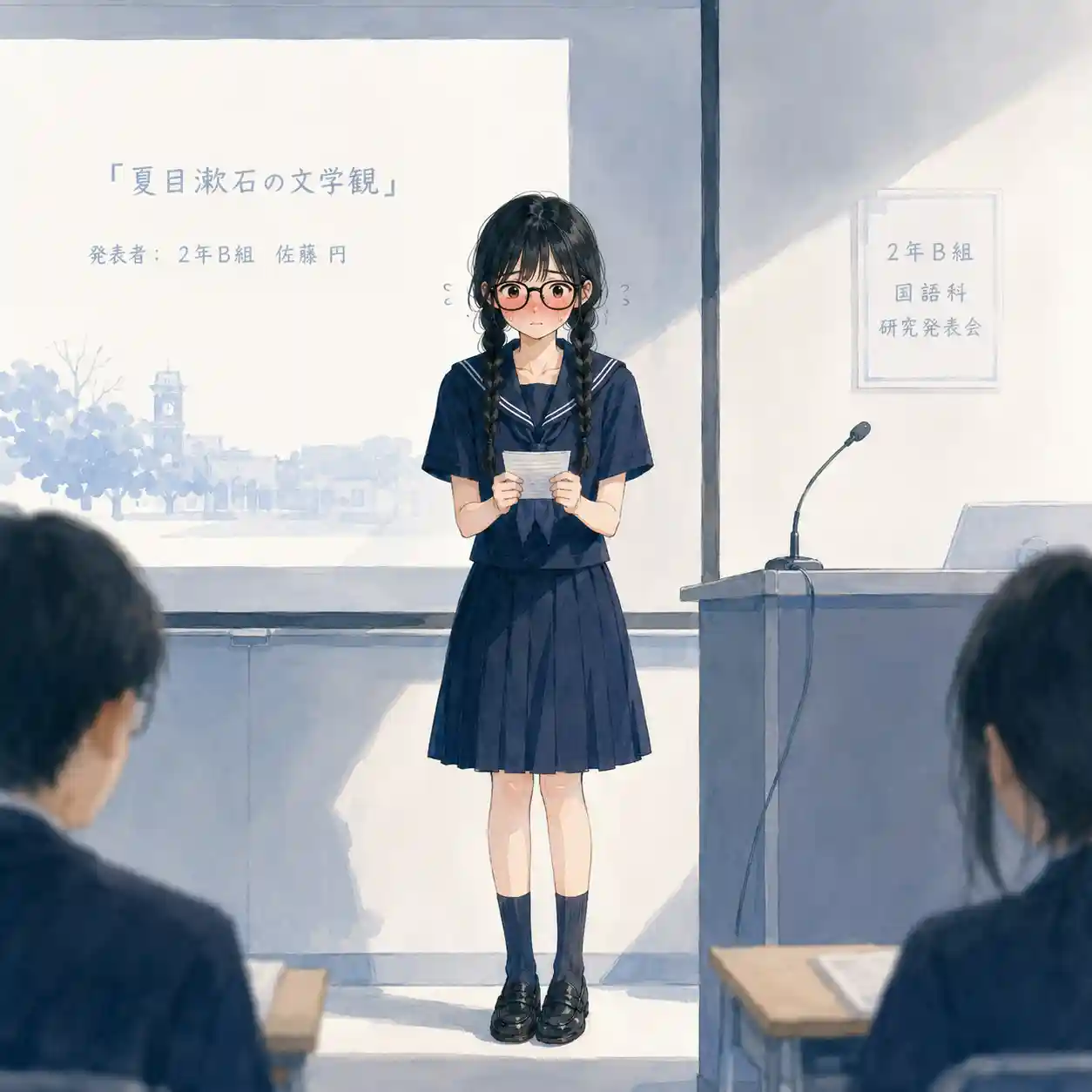 顔を赤くする女子