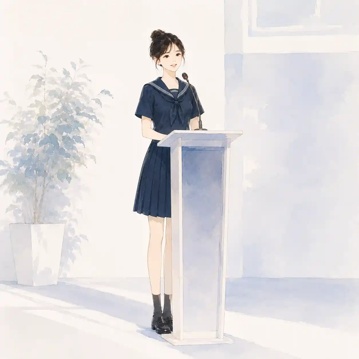 うまく発表できている女子