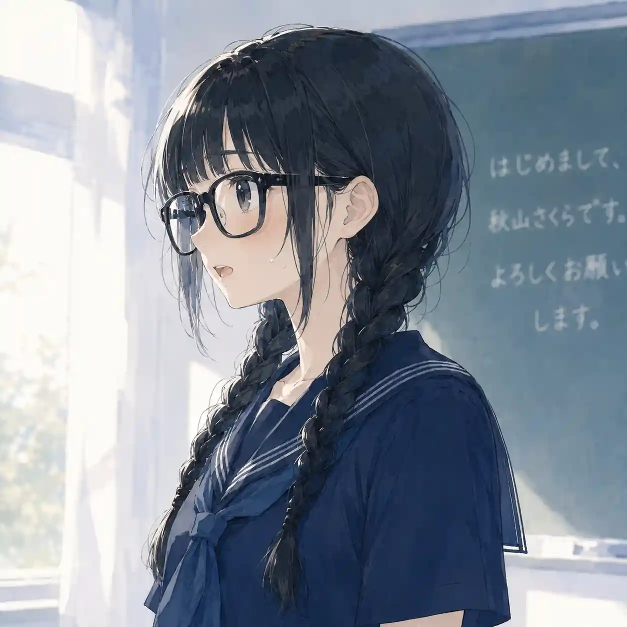 自己紹介している女子