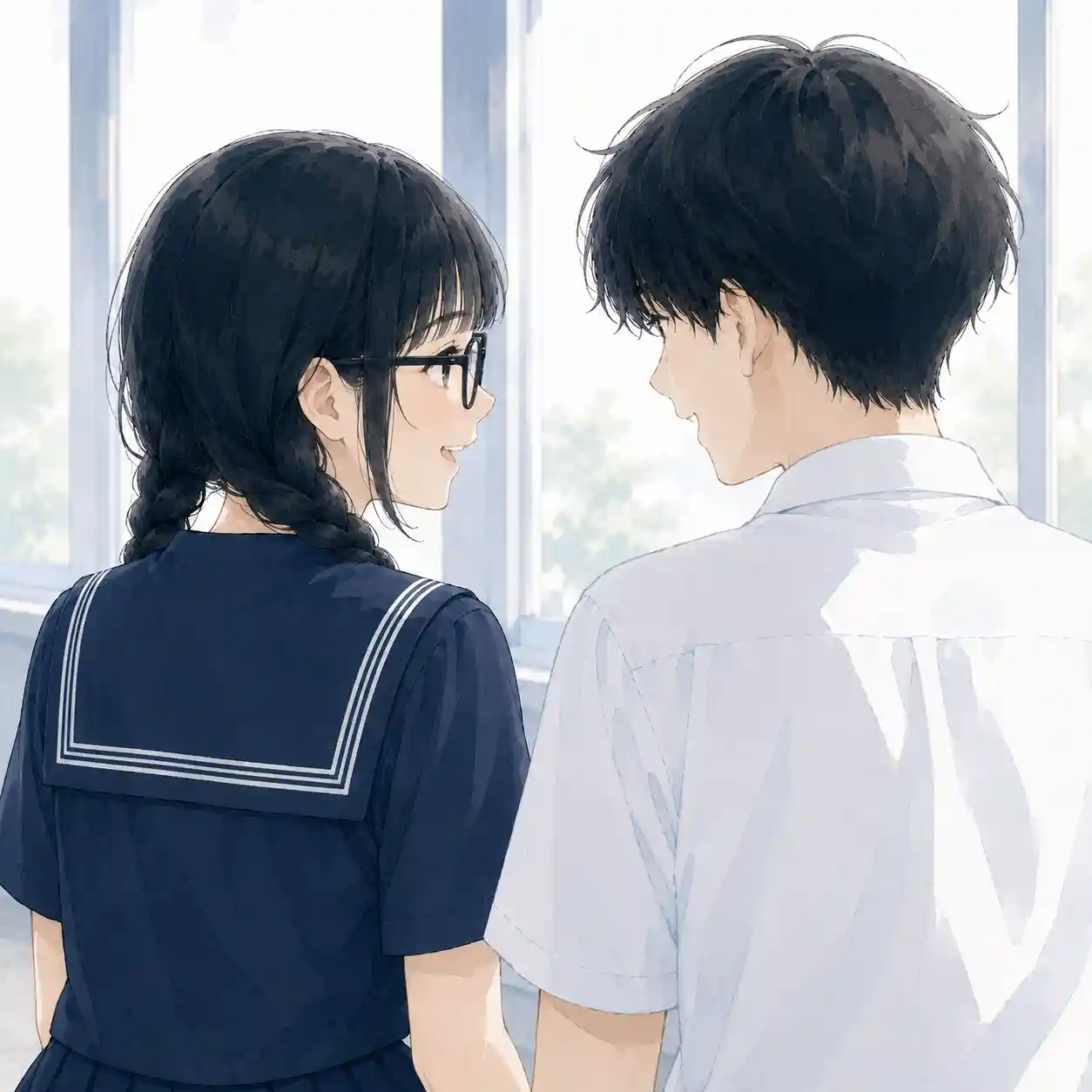 男の子とうまく話をしている女子