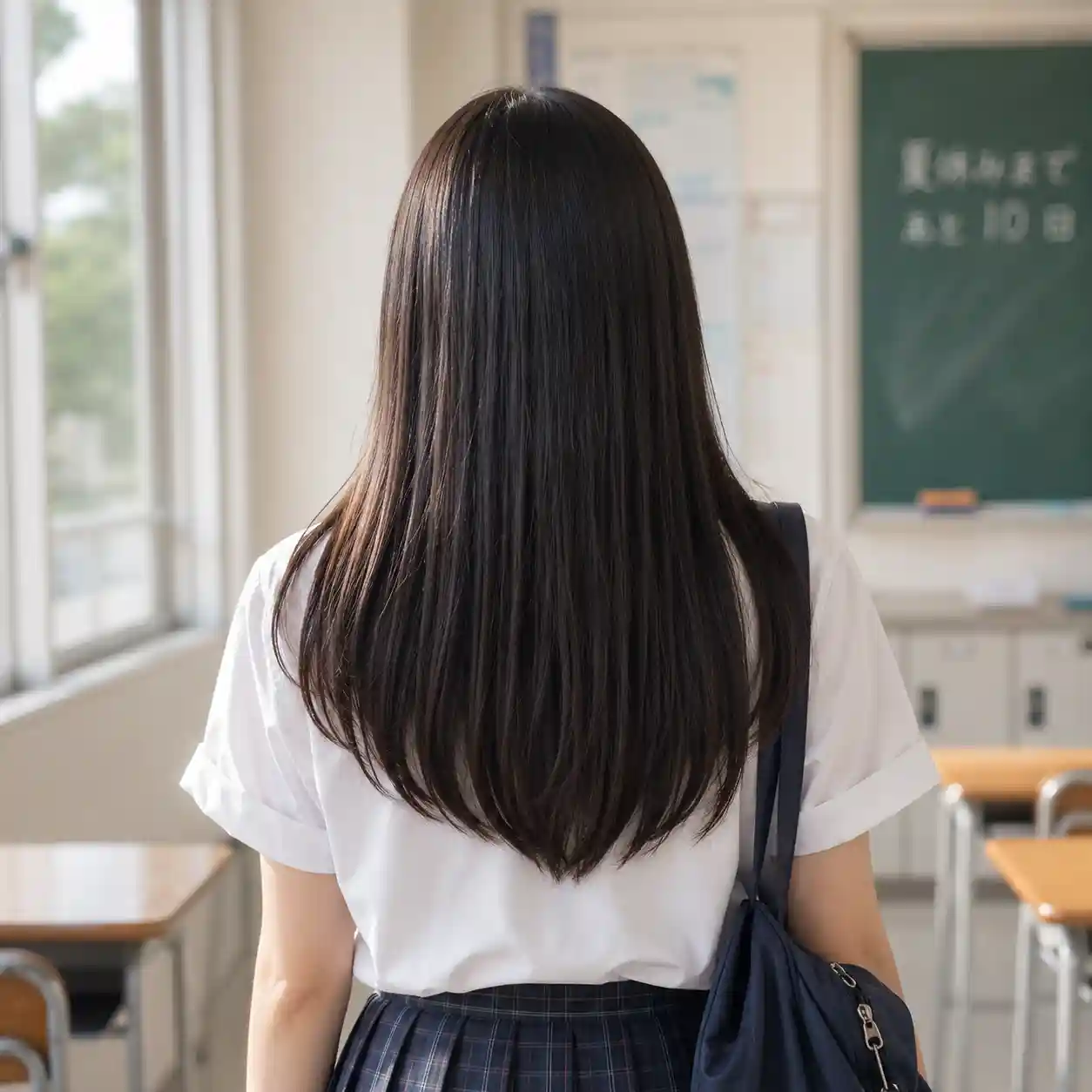 ロングヘア女子
