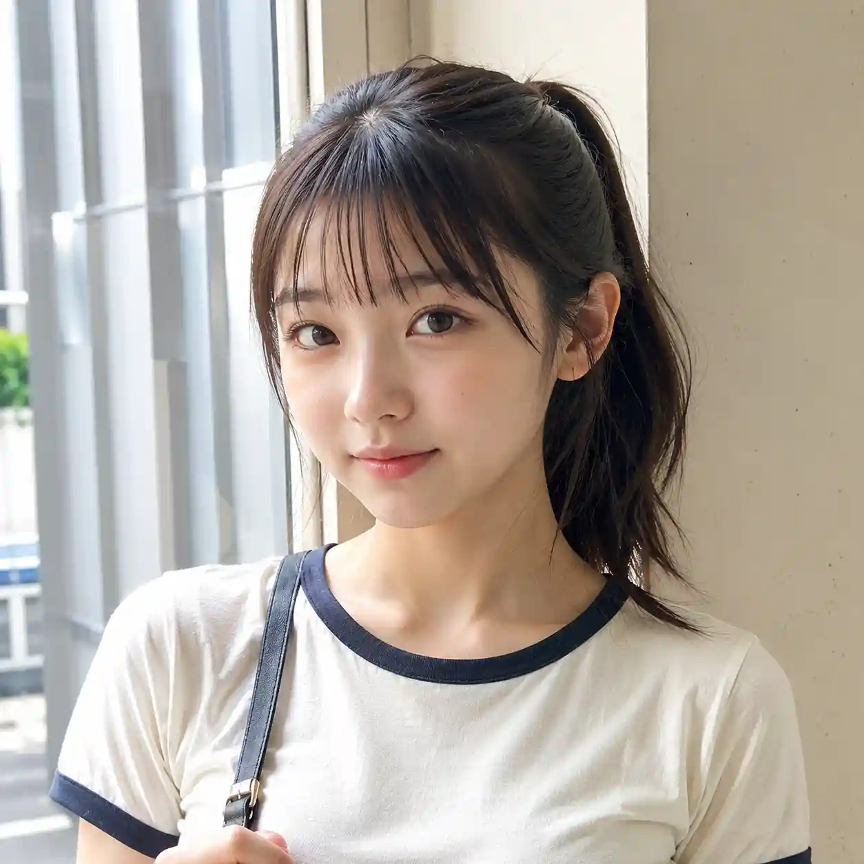 前髪気にしてる女子
