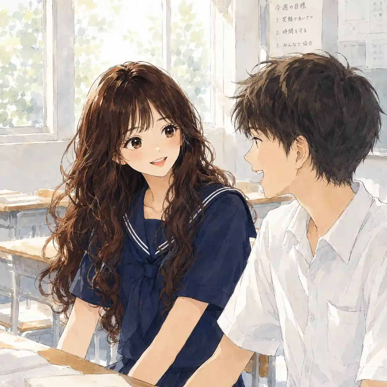 男子とうまく話せている女子