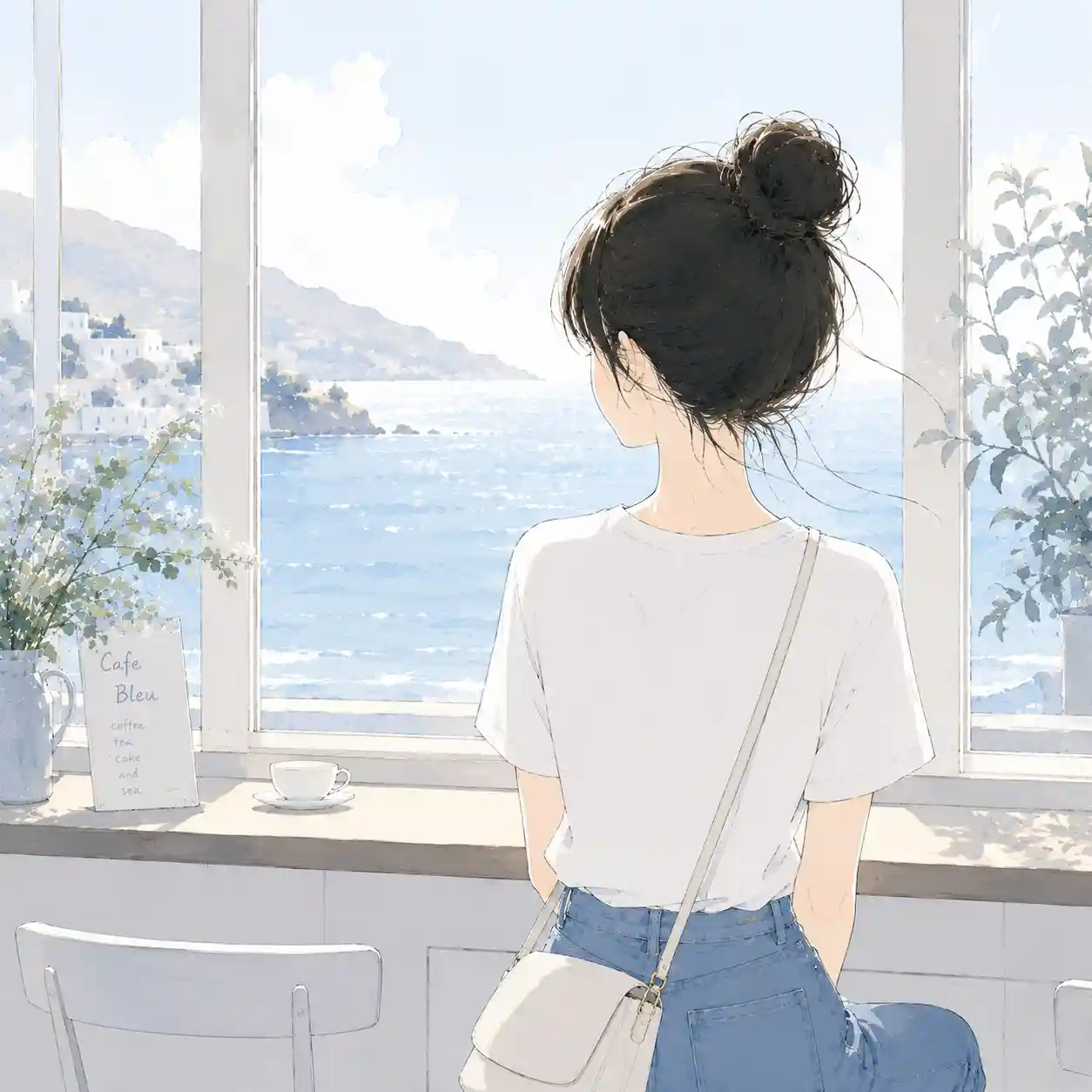 カフェでまったりの女子